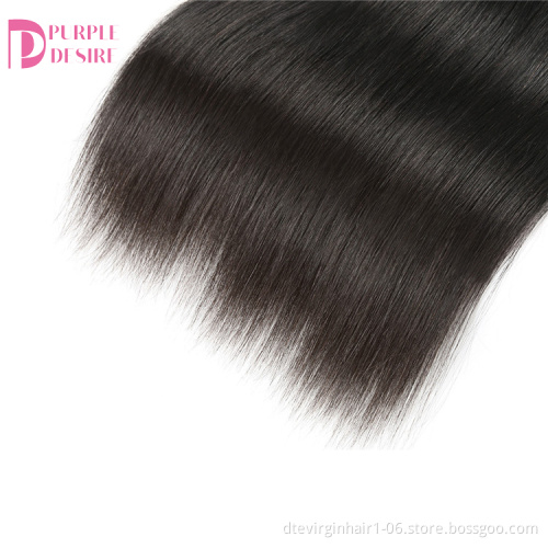 Factory Wholesale Silky Straight Hair 100% Remy Virgin Human  Brazilian Straight Virgin Hair Bundles with Closure